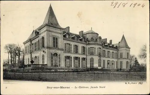 Ak Bry sur Marne Val de Marne, Le Chateau, Nordfassade