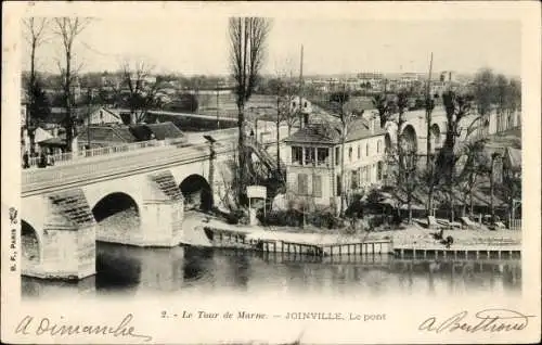 Ak Joinville le Pont Val de Marne, Le Tour de Marne, Le Pont