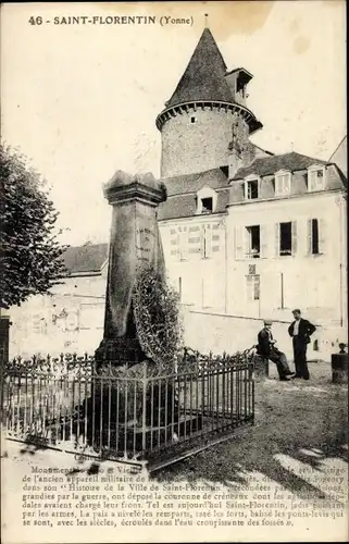 Ak Saint Florentin Yonne, Monument