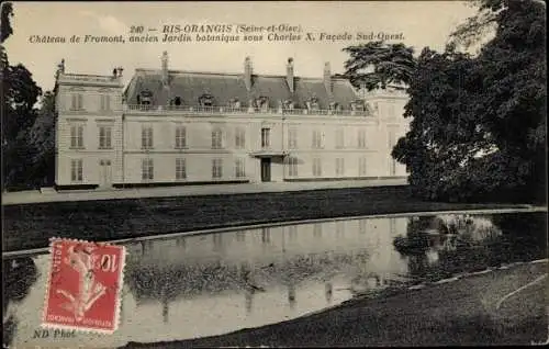 Ak Ris Orangis Essonne, Chateau de Fromont, ancien Jardin botanique sous Charles X, Facade Sud-Ouest