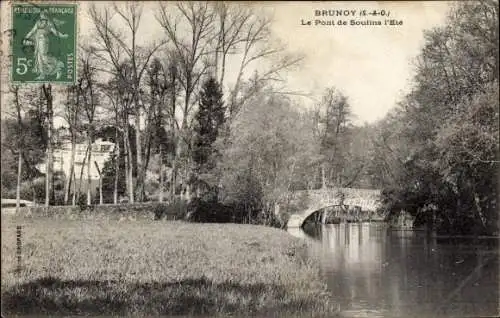 Ak Brunoy Essonne, Le Pont de Soulins l'Ete