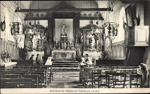 Ak Villabé Essonne, Interieur de l'Eglise