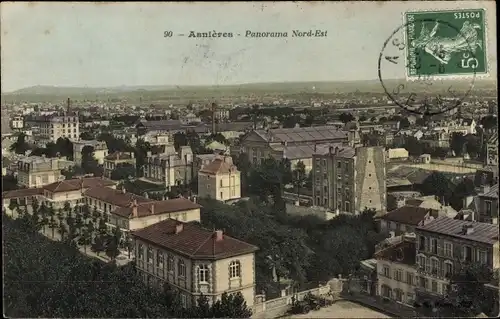 Ak Asnières sur Seine Hauts-de-Seine, Panorama Nord-Est