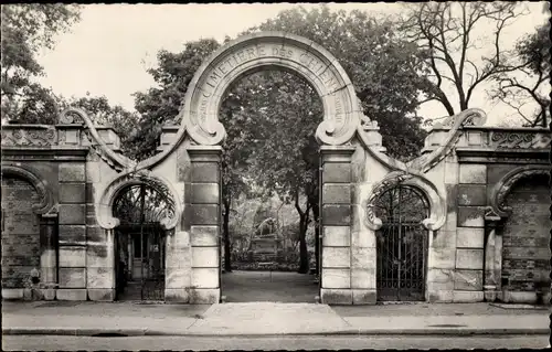 Ak Asnières sur Seine Hauts-de-Seine, Le Cimetiere des Chiens, Eingangstor