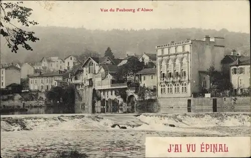 Ak Épinal Lothringen Vosges, Fluss, Häuserzeile