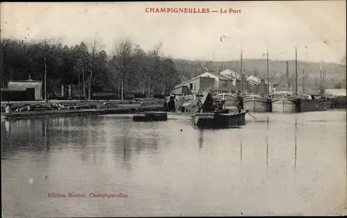 Ak Champigneulles Meurthe et Moselle, Hafen