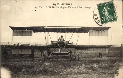 Ak Lyon Rhône, Van den Born, Farman Biplane