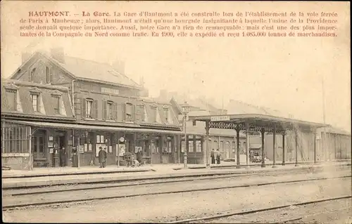 Ak Hautmont Nord, Bahnhof, Bahnsteig