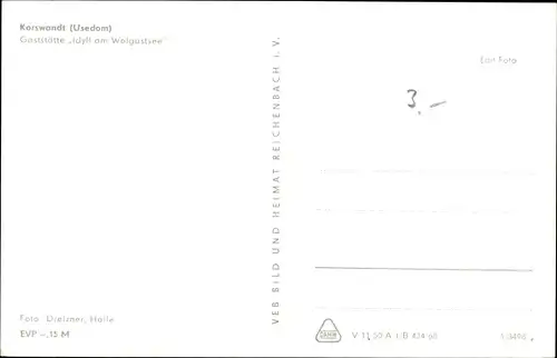 Ak Korswandt auf Usedom, Gaststätte Idyll am Wolgastsee