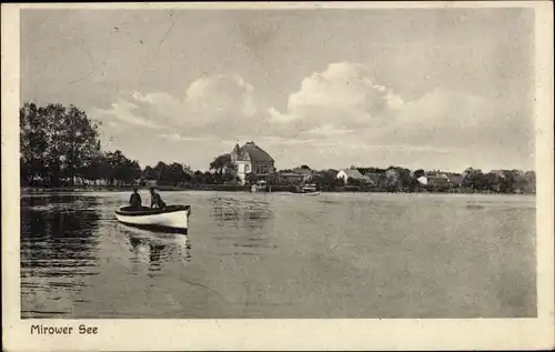 Ak Mirow in Mecklenburg, Mirower See, Ruderboot