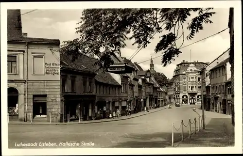 Ak Lutherstadt Eisleben, Hallesche Straße, Bauklempnerei