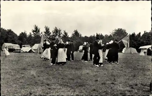 Ak Delden Gelderland, Camping, Volkstrachten