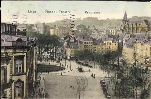 Ak Liège Lüttich Wallonien, Place du Theater