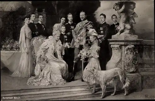 Künstler Ak Keller, Ferdinand, Deutsches Kaiserhaus unter Kaiser Wilhelm II., Windhund