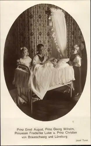 Ak Erbprinz Ernst August von Braunschweig, Prinz Georg Wilhelm, Friederike Luise, Christian