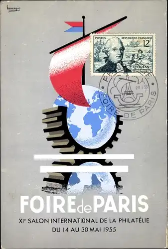 Ak Foire de Paris, 1955, Exposition National Philatelique