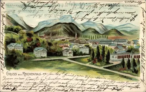 Künstler Litho Bad Reichenhall in Oberbayern, Gesamtansicht