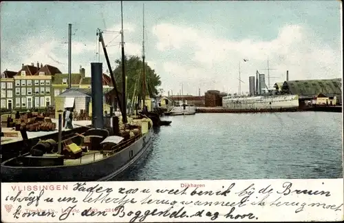 Ak Vlissingen Zeeland Niederlande, Dijkhaven