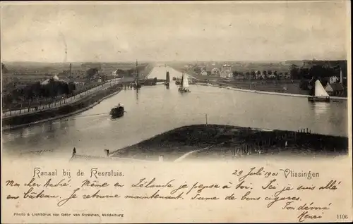 Ak Vlissingen Zeeland Niederlande, Kanaal bij de Keersluis