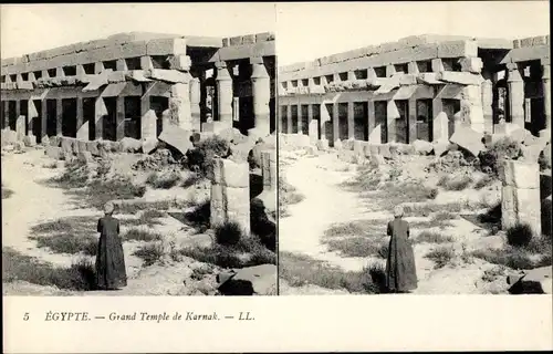 Stereo Ak Karnak Ägypten, Großer Tempel