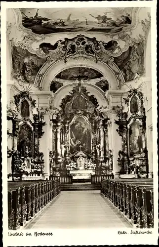 Ak Lindau am Bodensee Schwaben, Katholische Stiftskirche, Innenansicht