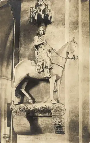 Ak Bamberg in Oberfranken, Dom, Reiterstandbild