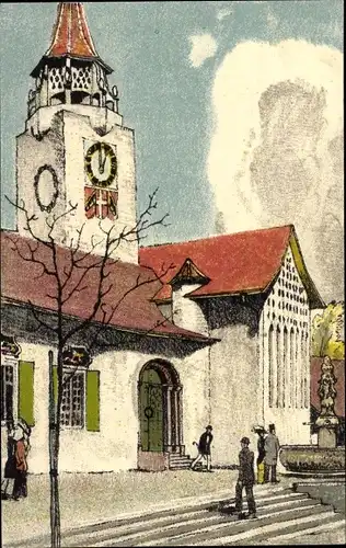 Künstler Ak Bern Stadt Schweiz, Landesausstellung 1914, Gebäude