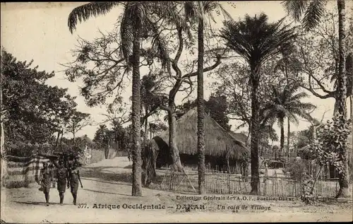 Ak Dakar Senegal, eine Ecke eines Dorfes