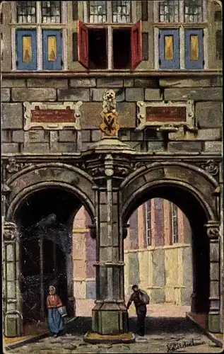 Künstler Ak Gerstenhauer, Johann Georg, Dordrecht Südholland Niederlande, Portal, Torbogen