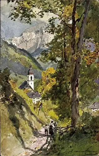 Künstler Ak Compton, Edward Harrison, Partie aus der Ramsau