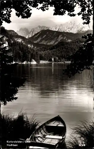 Ak Kiefersfelden Oberbayern, Hechtsee, Ruderboot