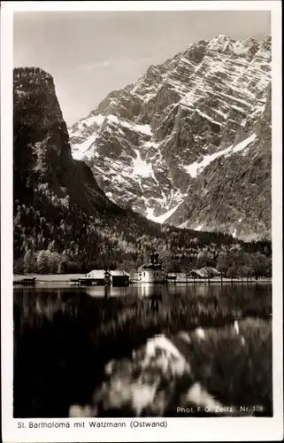 Ak Sankt Bartholomä Schönau am Königssee, Watzmann, Ostwand