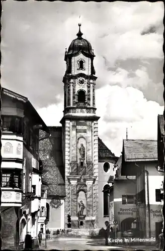 Ak Mittenwald in Oberbayern, Kirche