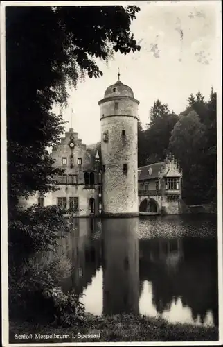 Ak Mespelbrunn im Spessart Unterfranken, Schloss Mespelbrunn