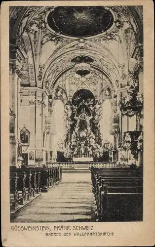 Ak Gößweinstein in Oberfranken, Fränkische Schweiz, Wallfahrtskirche, Innenraum