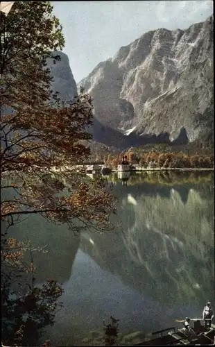 Ak Berchtesgaden in Oberbayern, Königsee, Blick auf St. Bartholomä