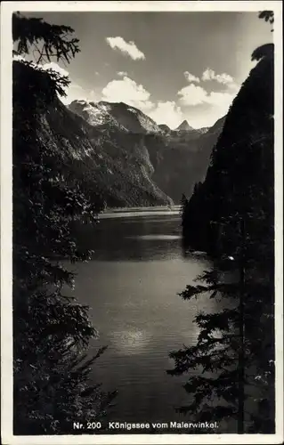 Ak Königsee Königssee Oberbayern, Blick vom Malerwinkel, Gebirge