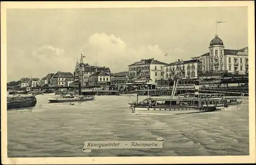 Ak Königswinter am Rhein, Berliner Hof, Dampfer