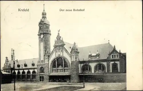 Ak Krefeld am Niederrhein, neuer Bahnhof