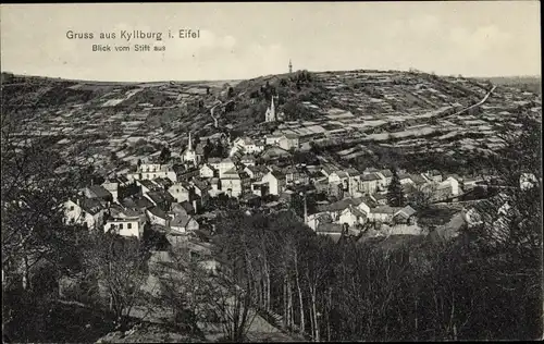Ak Kyllburg in der Eifel, Ortsansicht, Blick vom Stift