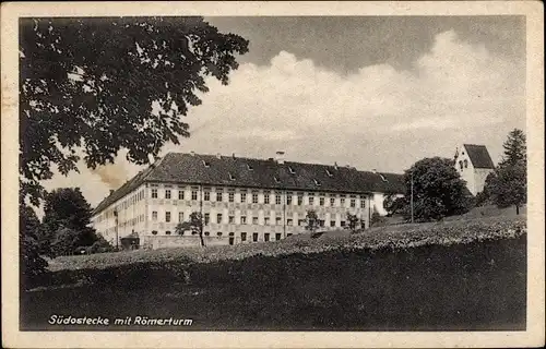 Ak Wessobrunn in Oberbayern, Kloster, Südostecke, Römerturm