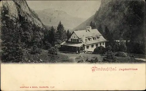 Ak Ramsau im Berchtesgadener Land Oberbayern, Wimbachtal, Jagdschloss, Wimbachschloss