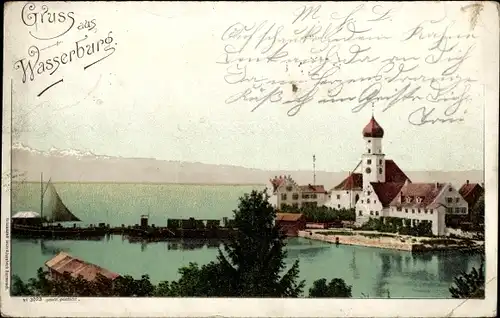 Ak Wasserburg am Bodensee Schwaben, Teilansicht