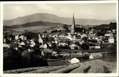 Ak Zwiesel Niederbayern, Ortschaft mit Falkenstein