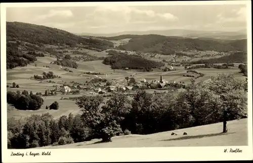 Ak Zenting in Niederbayern, Ortsansicht