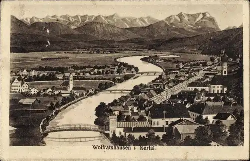 Ak Wolfratshausen in Oberbayern, Ortsansicht