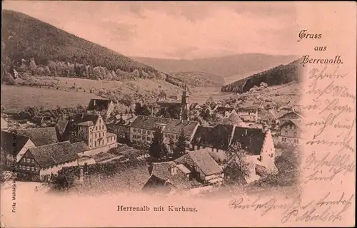 Ak Bad Herrenalb im Schwarzwald, Teilansicht, Kurhaus