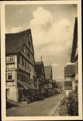 Ak Strümpfelbach Weinstadt in Württemberg, schöne alte Holzhäuser