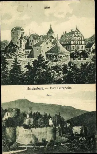 Ak Hardenburg Bad Dürkheim am Pfälzerwald, Schloss Einst und Jetzt