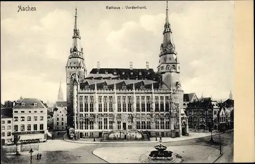 Ak Aachen, Rathaus, Vorderfront